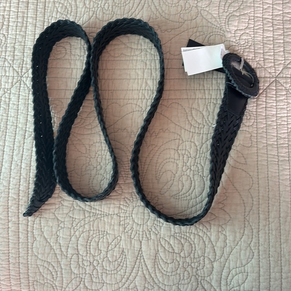 NEW🖤Banana Republic Black Braided Leather Belt Women's XXL - Picture 6 of 7